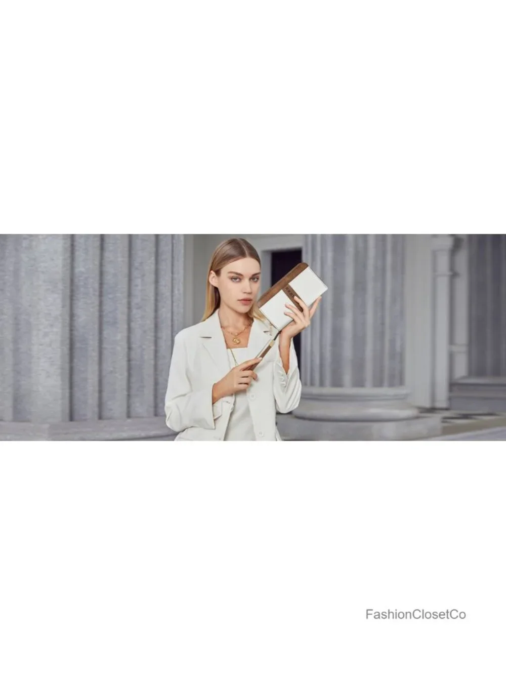 Vegan Leather Double Zipper Large Capacity Wristlet RFID Clutch Wallet